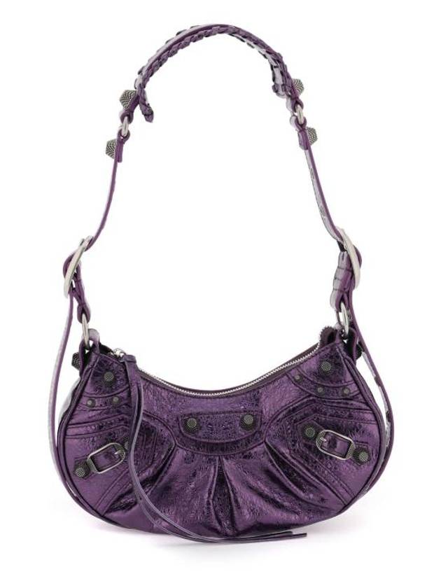 Metallic Le Cagol XS Lambskin Shoulder Bag Purple - BALENCIAGA - BALAAN 1