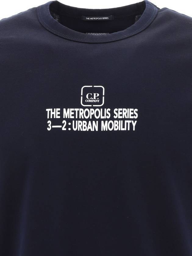 Men's Metropolis Logo Graphic Short Sleeve T-Shirt Navy - CP COMPANY - BALAAN 4