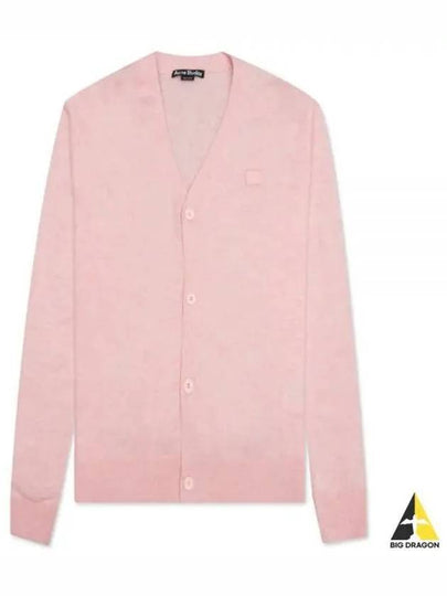 Keve Face Wool V-neck Cardigan Faded Pink Melange - ACNE STUDIOS - BALAAN 2