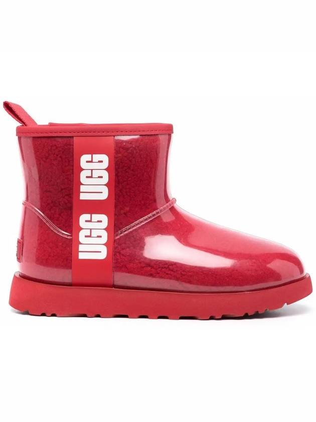 Women's Classic Clear Mini Rain Boots Samba Red - UGG - BALAAN 5