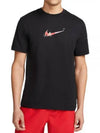 Dri Fit Logo Print Cotton Short Sleeve T-shirt Black - NIKE - BALAAN 2