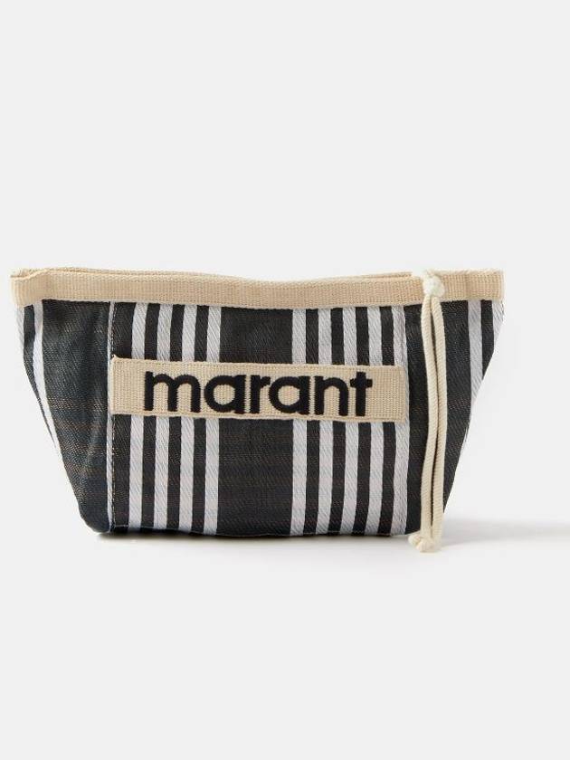 Embroidered Logo Pouch Bag Black - ISABEL MARANT - BALAAN 6