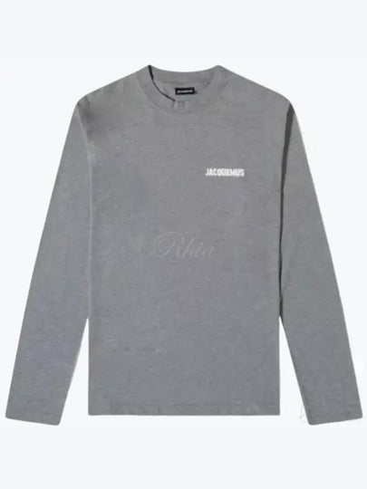 Le Manches Longues Cotton Long Sleeve T-Shirt Grey - JACQUEMUS - BALAAN 2