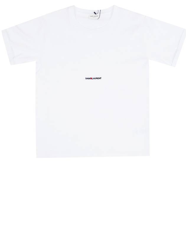 Rive Gauche Short Sleeve T-Shirt White - SAINT LAURENT - BALAAN 2