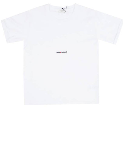 Rive Gauche Short Sleeve T-Shirt White - SAINT LAURENT - BALAAN 2