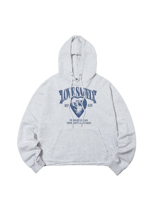 Destroyed Love Safely Hoodie Light Grey - ULKIN - BALAAN 1