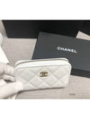 Classic zipper card wallet caviar white AP0216 - CHANEL - BALAAN 4