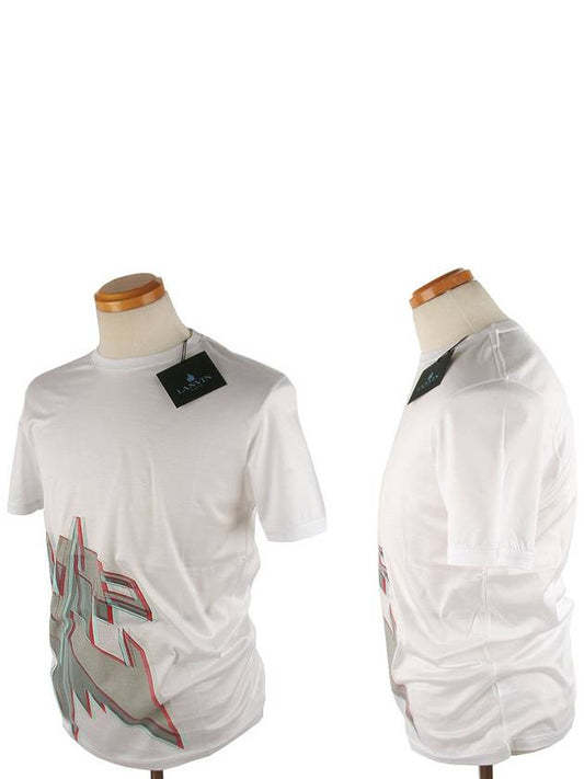 M20TS7A015 00 Mint line printing white Tshirt - LANVIN - BALAAN 1