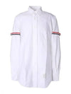 Oxford Striped Grosgrain Armband Classic Long Sleeve Shirt White - THOM BROWNE - BALAAN 2