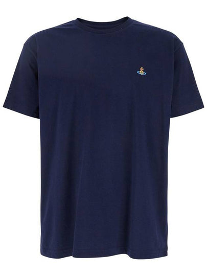 ORB Logo Cotton Short Sleeve T-Shirt Navy - VIVIENNE WESTWOOD - BALAAN 2