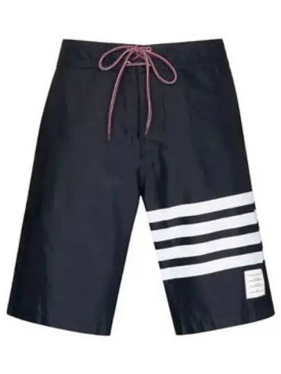 Men's Diagonal Drawstring Waist Board Swim Shorts Navy - THOM BROWNE - BALAAN 2