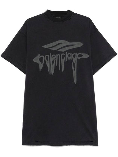 3B Liquefied Oversized Short Sleeve T-Shirt Black - BALENCIAGA - BALAAN 2