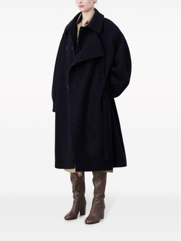 Asymmetrical Bathrobe Single Coat Black - LEMAIRE - BALAAN 5