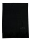 Signature Embroidered Logo Wool Muffler Black - A.P.C. - BALAAN 2