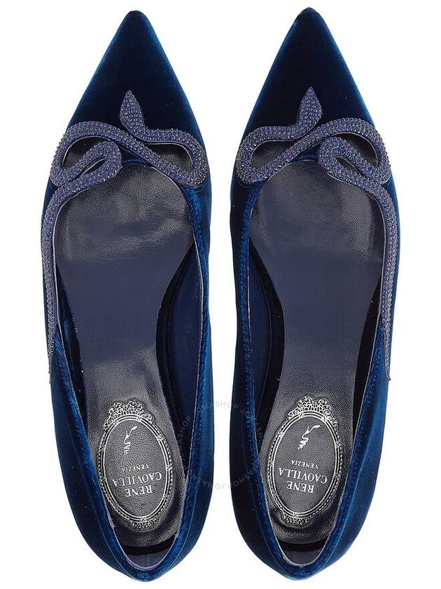 Rene Caovilla Bluette Velvet Morgana Embellished Ballet Flats, Brand Size 37 ( US Size 7 ) - RENE CAOVILLA - BALAAN 3