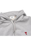 Small Heart Logo Hoodie Heather Ash Grey - AMI - BALAAN 4