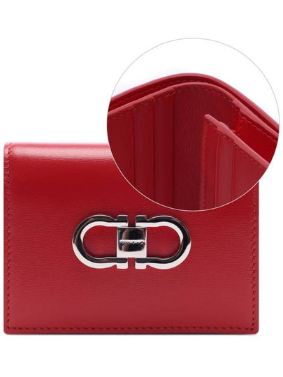 Double Gancio Half Wallet Flame Red - SALVATORE FERRAGAMO - BALAAN 2