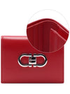 Double Gancio Half Wallet Flame Red - SALVATORE FERRAGAMO - BALAAN 3