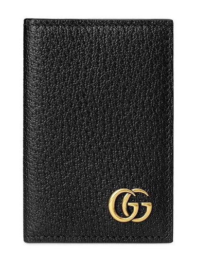 GG Marmont Leather Card Wallet Black - GUCCI - BALAAN 2