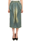 Denim Ruffle H-Line Skirt Dirty Wash - MAISON MARGIELA - BALAAN 4