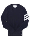 Women's 4 Bar Classic Cashmere Pullover Knit Top Navy - THOM BROWNE - BALAAN 3