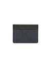 Check Leather Card Wallet Navy - BURBERRY - BALAAN 2