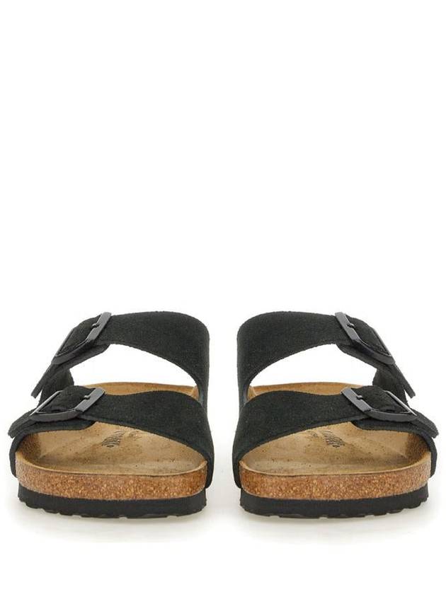 Arizona Suede Leather Slippers Black - BIRKENSTOCK - BALAAN 5