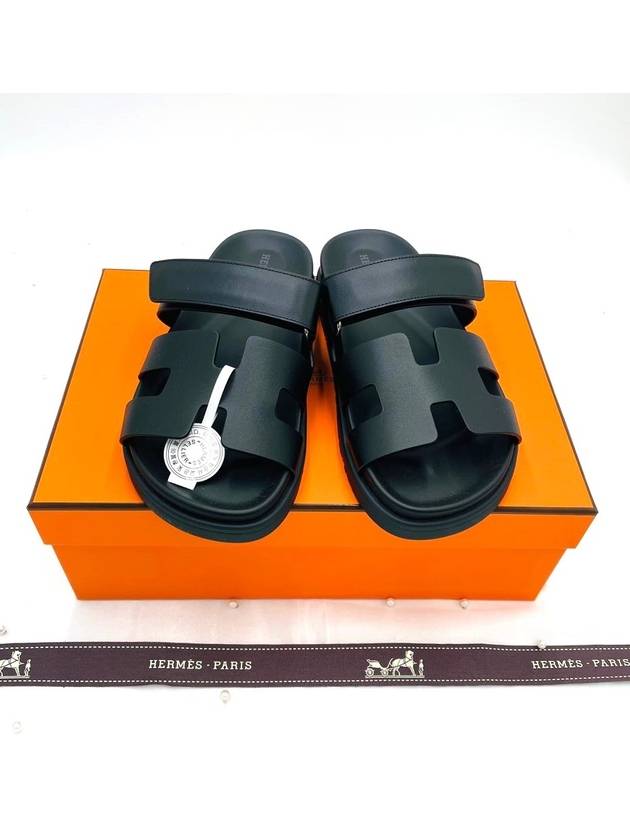 Chypre Calfskin Sandals Black - HERMES - BALAAN 4