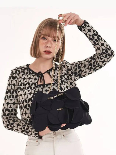 Flower Chain Shoulder Bag Black - SUIN - BALAAN 1