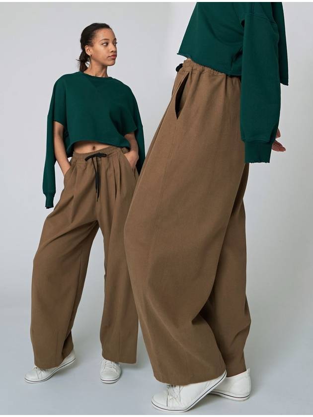 slung wide pants beige - ATHPLATFORM - BALAAN 4