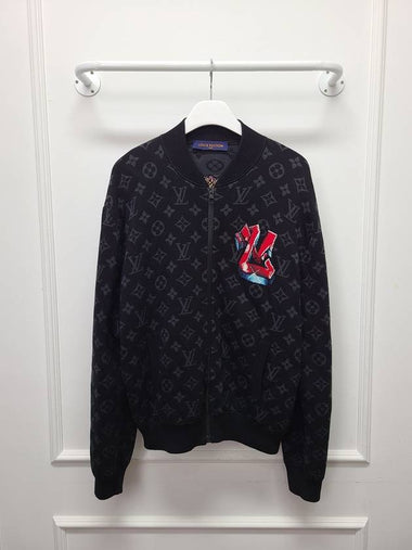 Black LV Graffiti Zipper Blouson Zip up Jacket L - LOUIS VUITTON - BALAAN 1