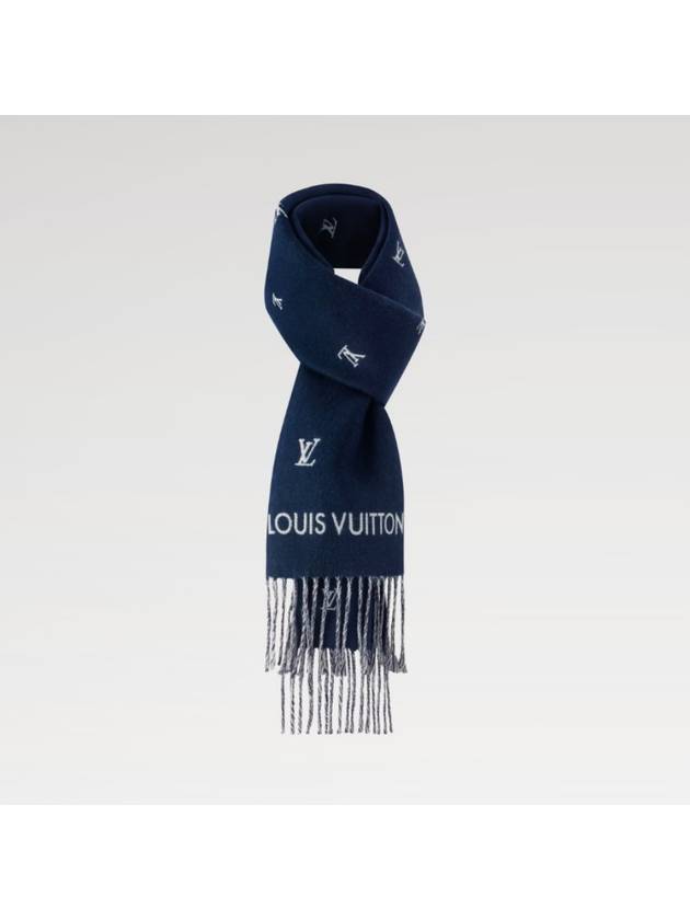 Men s scarf shawl LV blazon navy blue - LOUIS VUITTON - BALAAN 5