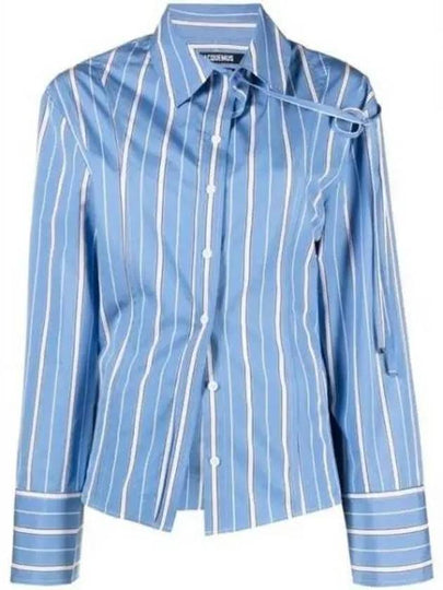 La Chemise Ruban Hourglass Stretch Cotton Shirt Blue - JACQUEMUS - BALAAN 2