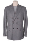 Men's Double Virgin Wool Suit Gray - BRUNELLO CUCINELLI - BALAAN.