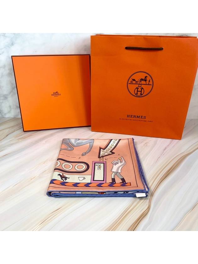 Tea For Two Silk 90 Scarf Rose - HERMES - BALAAN 7