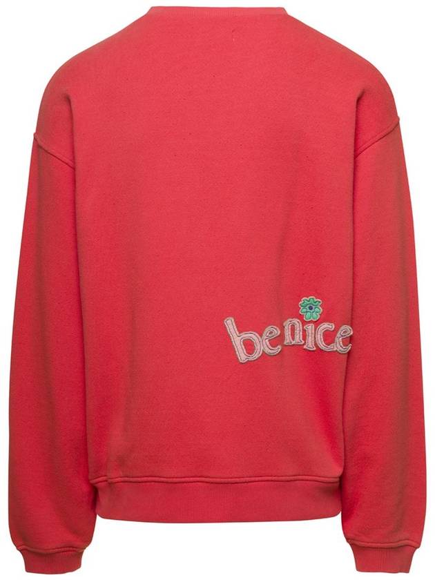 Red Crewneck Sweatshirt With Embroidered Logo In Cotton Man - ERL - BALAAN 2