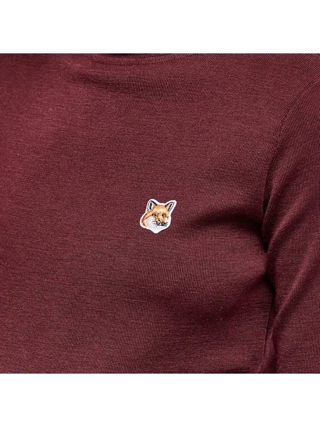 Women Fox Head Patch Wool Turtleneck Dark Red - MAISON KITSUNE - BALAAN 5