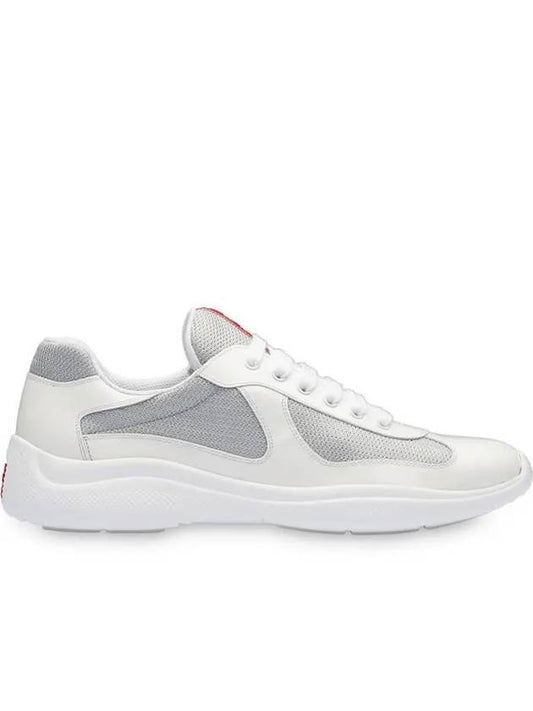 America's Cup Patent Low Top Sneakers Silver White - PRADA - BALAAN 1