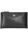 Leather Zipper Clutch Bag Black - VIVIENNE WESTWOOD - BALAAN 3