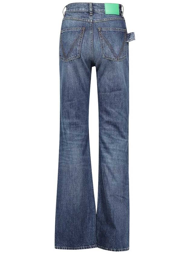 Washed Straight Fit Denim Jeans Blue - BOTTEGA VENETA - BALAAN 3