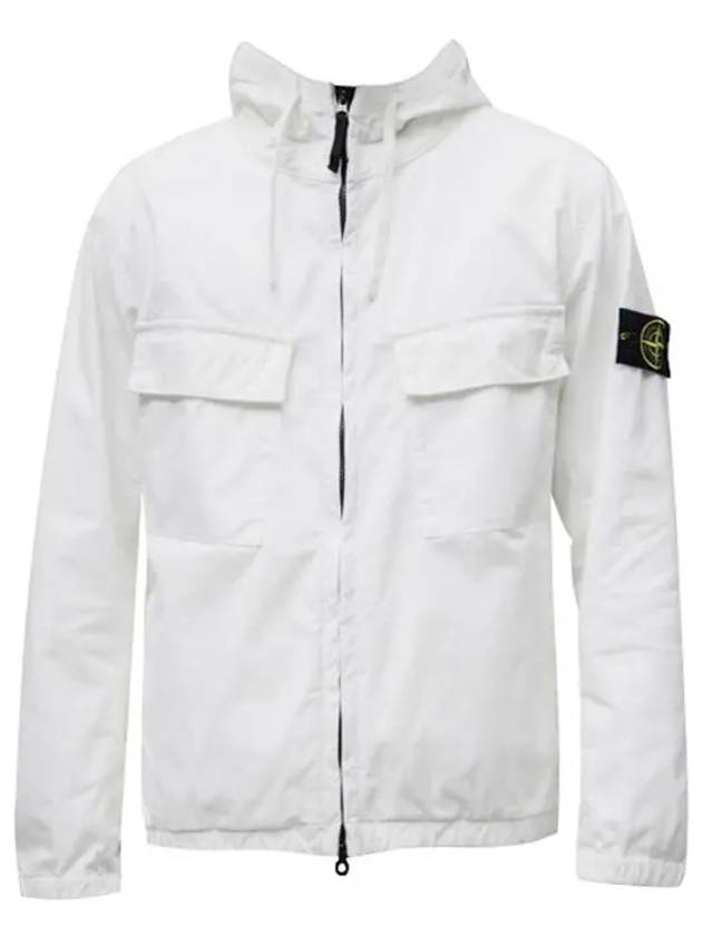 Cotton Twill Stretch Hooded Jacket White - STONE ISLAND - BALAAN 2