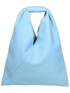 Contrast Stitch Calf Leather Tote Bag Light Blue - MAISON MARGIELA - BALAAN 1