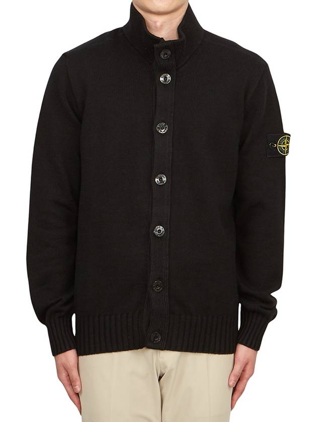 Winter Cotton Cardigan Black - STONE ISLAND - BALAAN 2