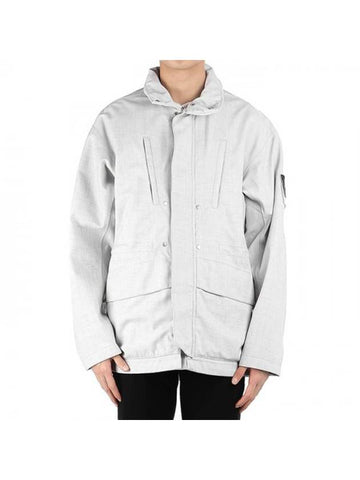 Men's Shadow Wappen Zip-up Jacket White - STONE ISLAND - BALAAN 1