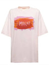 Logo Print Cotton Short Sleeve T-Shirt Pink - MARNI - BALAAN 2