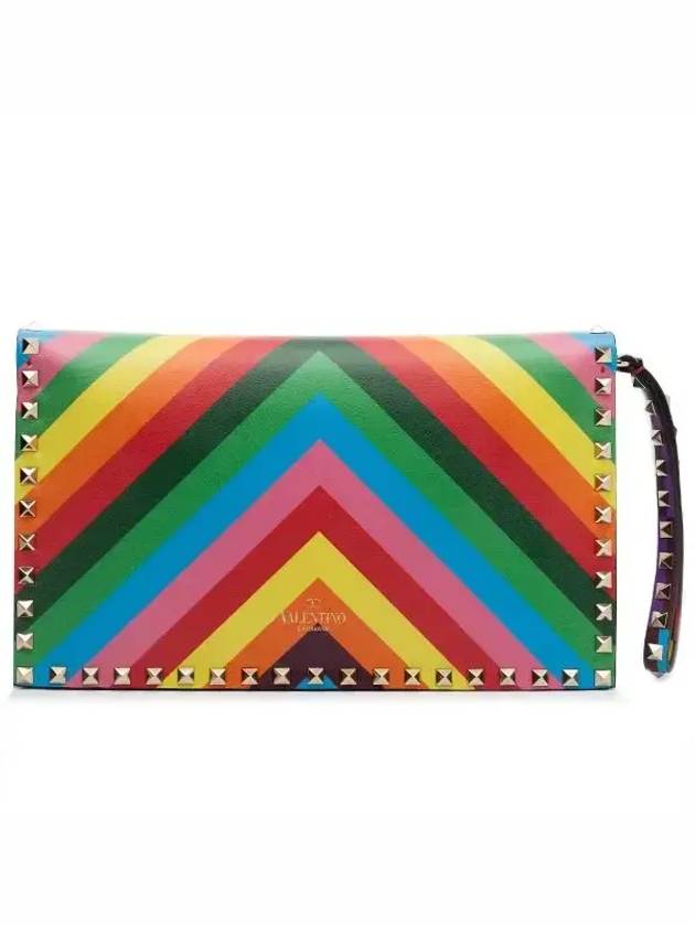 Rockstud Flap Clutch 1973IW2B0399NPI P12 Rainbow - VALENTINO - BALAAN 4