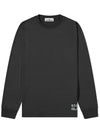 Logo Cotton Long Sleeve T-Shirt Black - STONE ISLAND - BALAAN 1