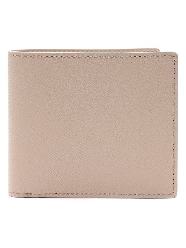 Stitched Bifold Leather Half Wallet Beige - MAISON MARGIELA - BALAAN 4