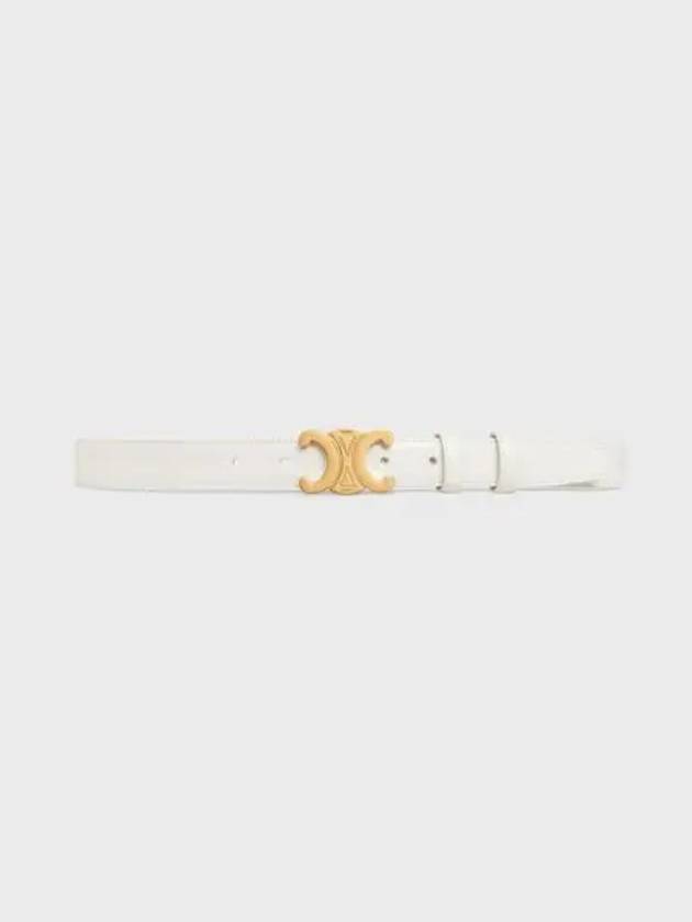 Medium Triomphe Belt Taurillon Leather White - CELINE - BALAAN 2