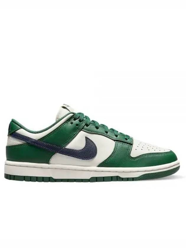 Women's Dunk Low Top Sneakers Green Midnight Navy - NIKE - BALAAN 2